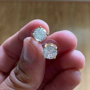 Large “diamond” stud earrings